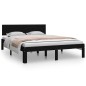 vidaXL Estructura de cama madera maciza negro 150x200 cm vidaXL Estructura de cama madera maciza negro 150x200 cm
