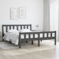 vidaXL Estructura de cama de madera maciza gris 140x190 cm vidaXL Estructura de cama de madera maciza gris 140x190 cm