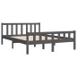 vidaXL Estructura de cama de madera maciza gris 140x190 cm vidaXL Estructura de cama de madera maciza gris 140x190 cm