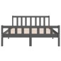 vidaXL Estructura de cama de madera maciza gris 140x190 cm vidaXL Estructura de cama de madera maciza gris 140x190 cm