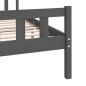vidaXL Estructura de cama de madera maciza gris 140x190 cm vidaXL Estructura de cama de madera maciza gris 140x190 cm