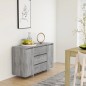 vidaXL Aparador con 3 cajones gris Sonoma 120x41x75 cm vidaXL Aparador con 3 cajones gris Sonoma 120x41x75 cm