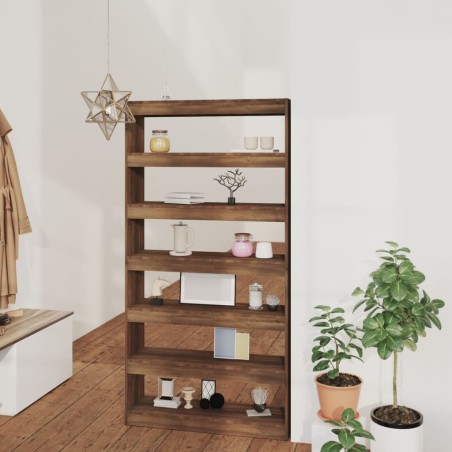vidaXL Estantería madera contrachapada marrón roble 100x30x198 cm