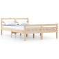 vidaXL Estructura de cama de matrimonio madera maciza 135x190 cm