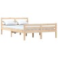 vidaXL Estructura de cama de matrimonio madera maciza 135x190 cm