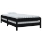 vidaXL Cama apilable de madera pino maciza negro 100x200 cm vidaXL Cama apilable de madera pino maciza negro 100x200 cm