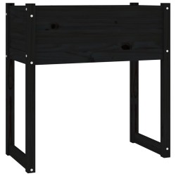 vidaXL Jardinera madera maciza de pino negro 78x40x81 cm