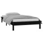 vidaXL Estructura de cama con LED madera maciza negra 90x190 cm vidaXL Estructura de cama con LED madera maciza negra 90x190 cm