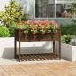 vidaXL Jardinera con estante madera maciza pino marrón 111,5x54x81 cm vidaXL Jardinera con estante madera maciza pino marrón 111,5x54x81 cm