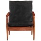 vidaXL Sillón madera maciza acacia y cuero auténtico negro vidaXL Sillón madera maciza acacia y cuero auténtico negro