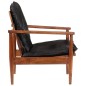 vidaXL Sillón madera maciza acacia y cuero auténtico negro vidaXL Sillón madera maciza acacia y cuero auténtico negro