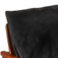 vidaXL Sillón madera maciza acacia y cuero auténtico negro vidaXL Sillón madera maciza acacia y cuero auténtico negro