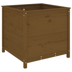 vidaXL Jardinera madera maciza de pino marrón miel 82,5x82,5x78 cm