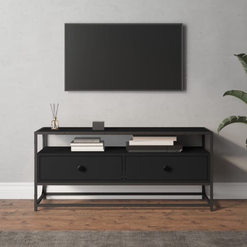 vidaXL Mueble de TV madera contrachapada negro 100x35x45 cm vidaXL Mueble de TV madera contrachapada negro 100x35x45 cm