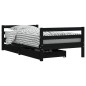 vidaXL Estructura cama infantil y cajones madera pino negro 80x160 cm