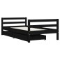 vidaXL Estructura cama infantil y cajones madera pino negro 80x160 cm