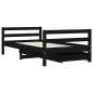 vidaXL Estructura cama infantil y cajones madera pino negro 80x160 cm