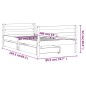 vidaXL Estructura cama infantil y cajones madera pino negro 80x160 cm