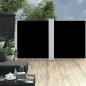vidaXL Toldo lateral doble y retráctil de jardín negro 170x600 cm vidaXL Toldo lateral doble y retráctil de jardín negro 170x600 cm