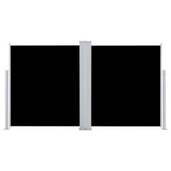 vidaXL Toldo lateral doble y retráctil de jardín negro 170x600 cm