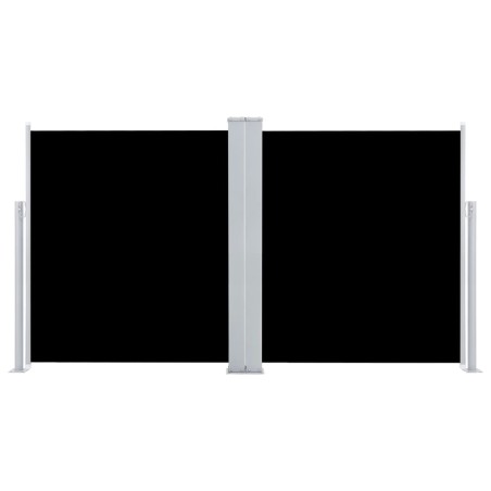 vidaXL Toldo lateral doble y retráctil de jardín negro 170x600 cm