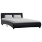 vidaXL Estructura de cama de cuero sintético negro 140x200 cm