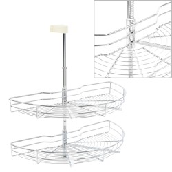 vidaXL Bandeja cocina alambre 2 niveles plata 180 grados 75x38x80 cm
