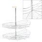 vidaXL Bandeja cocina alambre 2 niveles plata 180 grados 75x38x80 cm vidaXL Bandeja cocina alambre 2 niveles plata 180 grados 75x38x80 cm