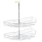 vidaXL Bandeja cocina alambre 2 niveles plata 180 grados 75x38x80 cm vidaXL Bandeja cocina alambre 2 niveles plata 180 grados 75x38x80 cm