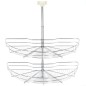 vidaXL Bandeja cocina alambre 2 niveles plata 180 grados 75x38x80 cm vidaXL Bandeja cocina alambre 2 niveles plata 180 grados 75x38x80 cm
