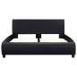 vidaXL Estructura de cama de cuero sintético negro 140x200 cm
