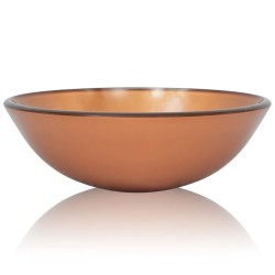 vidaXL Lavabo de vidrio templado 42 cm marrón