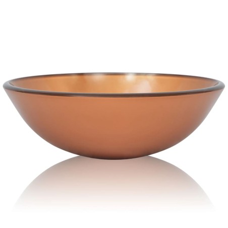 vidaXL Lavabo de vidrio templado 42 cm marrón