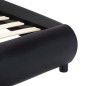 vidaXL Estructura de cama de cuero sintético negro 140x200 cm