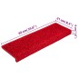 vidaXL Alfombrillas de escalera 5 unidades rojo 65x21x4 cm vidaXL Alfombrillas de escalera 5 unidades rojo 65x21x4 cm