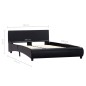 vidaXL Estructura de cama de cuero sintético negro 140x200 cm