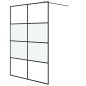 vidaXL Mampara de ducha vidrio ESG semiesmerilado negro 140x195 cm