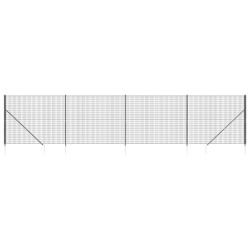 vidaXL Cerca de alambre con pinchos de anclaje gris antracita 1,8x10 m