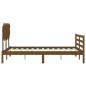 vidaXL Estructura de cama matrimonio con cabecero madera marrón miel vidaXL Estructura de cama matrimonio con cabecero madera marrón miel