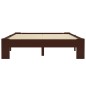 vidaXL Estructura de cama madera maciza pino marrón oscuro 140x200 cm