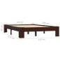 vidaXL Estructura de cama madera maciza pino marrón oscuro 140x200 cm