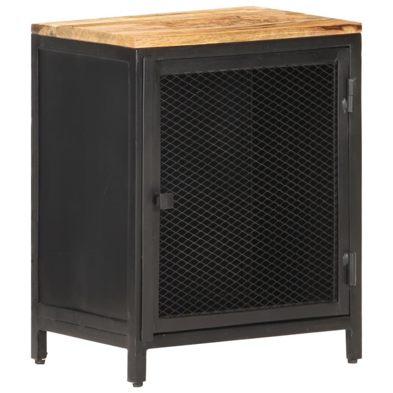 vidaXL Mesita de noche madera maciza de mango rugosa 40x30x53 cm vidaXL Mesita de noche madera maciza de mango rugosa 40x30x53 cm