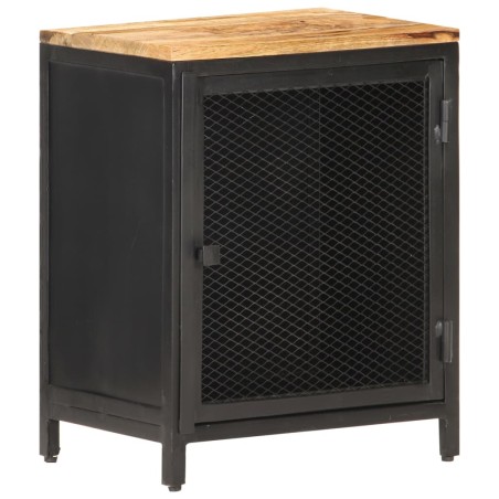vidaXL Mesita de noche madera maciza de mango rugosa 40x30x53 cm