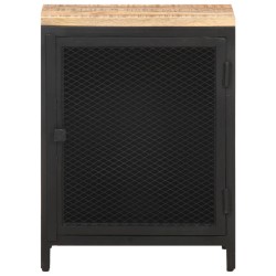vidaXL Mesita de noche madera maciza de mango rugosa 40x30x53 cm