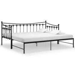vidaXL Estructura de sofá cama extraíble de metal negro 90x200 cm