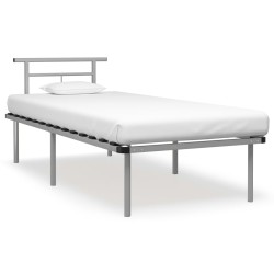 vidaXL Estructura de cama de metal gris 90x200 cm