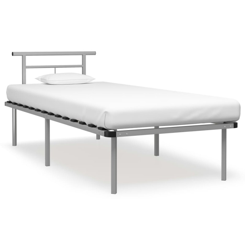 vidaXL Estructura de cama de metal gris 90x200 cm vidaXL Estructura de cama de metal gris 90x200 cm
