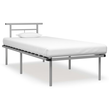 vidaXL Estructura de cama de metal gris 90x200 cm