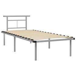 vidaXL Estructura de cama de metal gris 90x200 cm