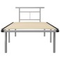 vidaXL Estructura de cama de metal gris 90x200 cm vidaXL Estructura de cama de metal gris 90x200 cm